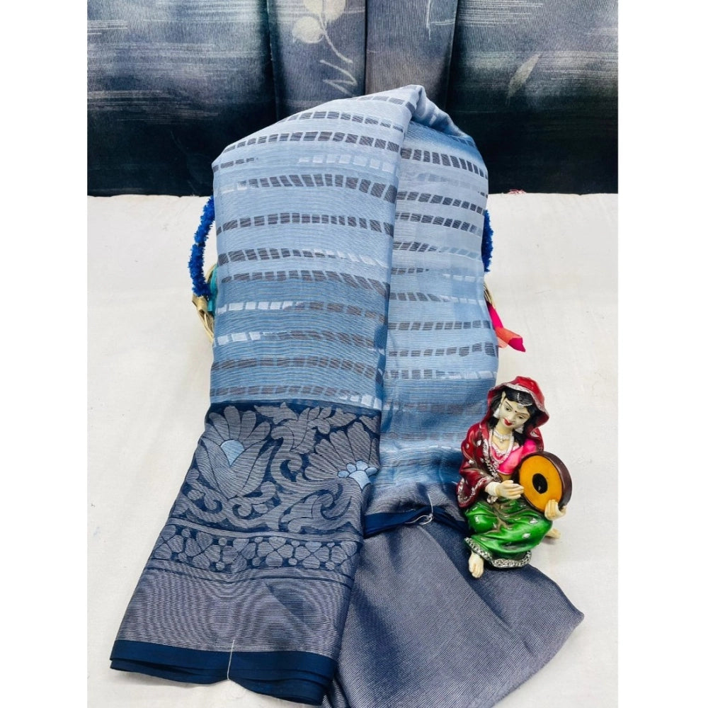 Ranili Viscose Rayon Printed Saree With Unstitched Blouse