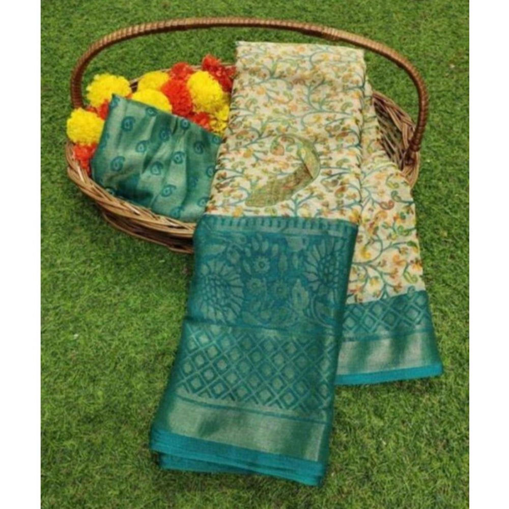 Ranili Viscose Rayon Printed Saree With Unstitched Blouse