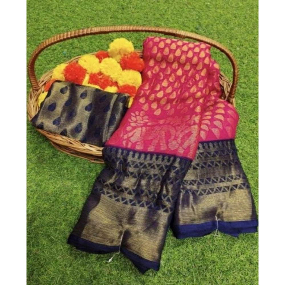 Ranili Viscose Rayon Printed Saree With Unstitched Blouse