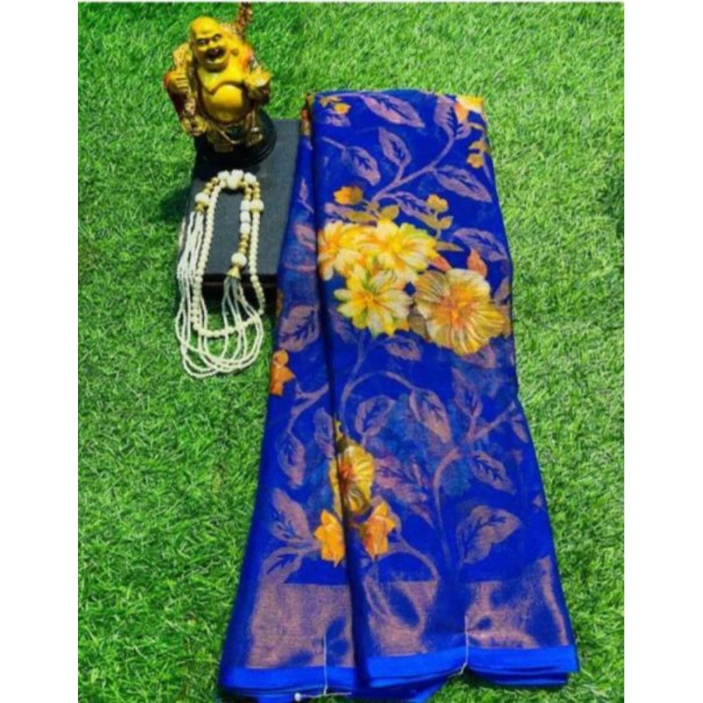 Ranili Viscose Rayon Printed Saree With Unstitched Blouse