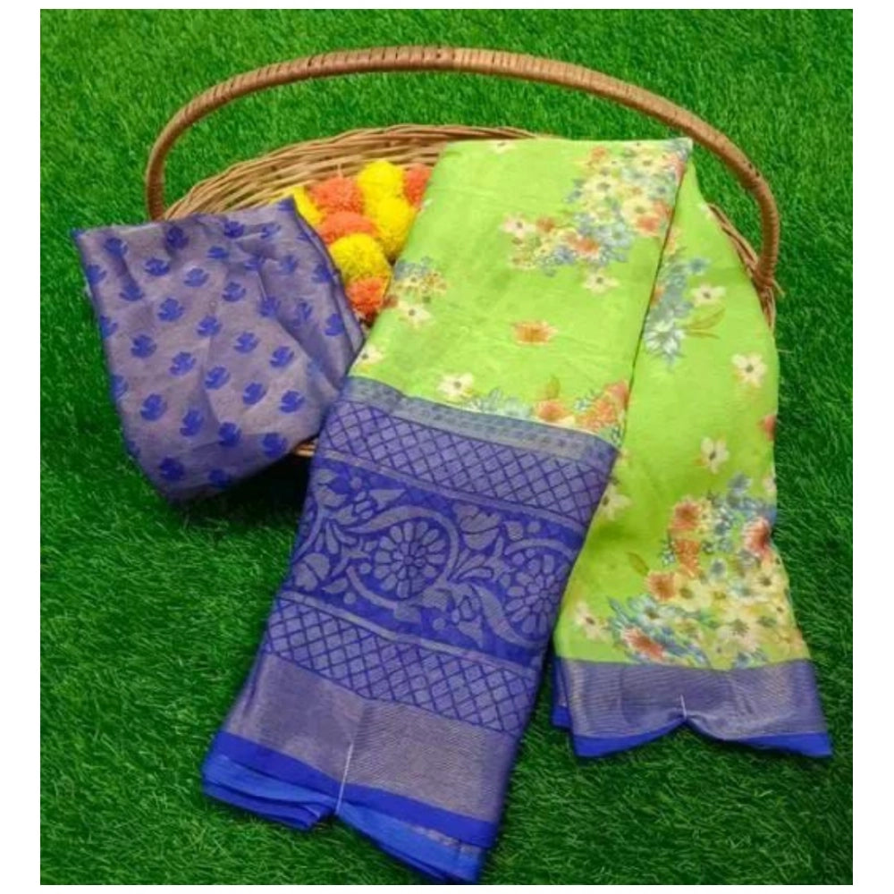 Ranili Viscose Rayon Printed Saree With Unstitched Blouse