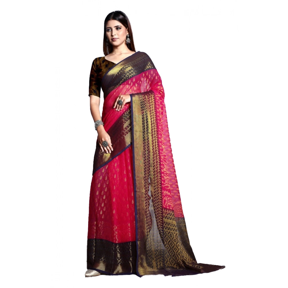 Ranili Viscose Rayon Printed Saree With Unstitched Blouse