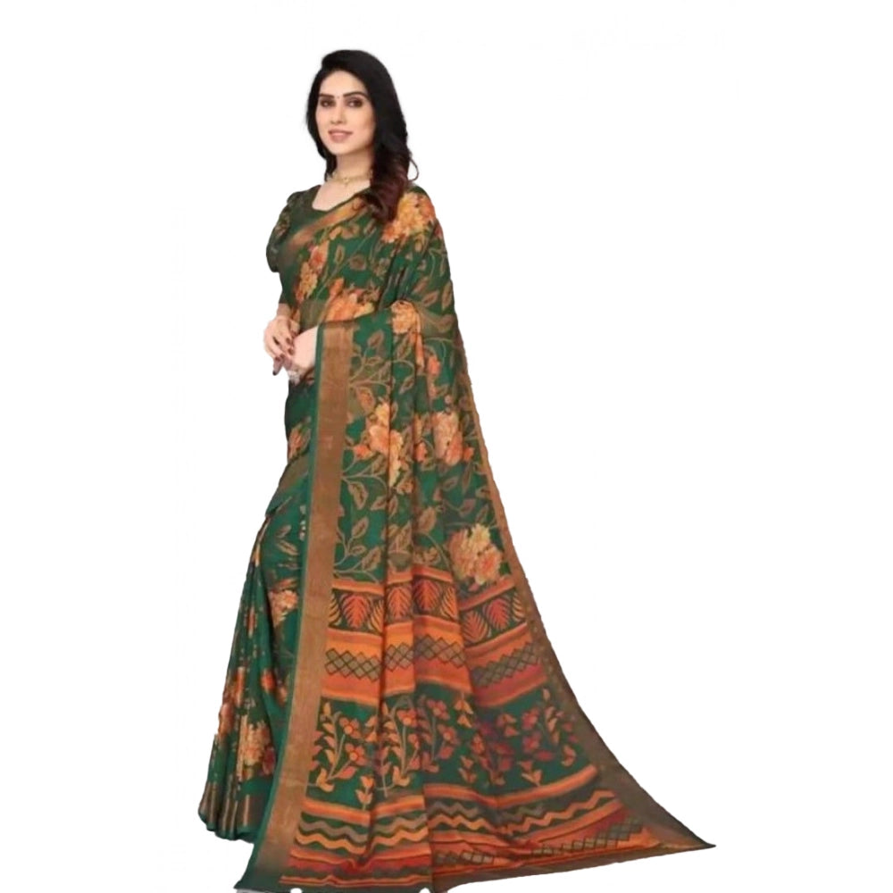 Ranili Viscose Rayon Printed Saree With Unstitched Blouse