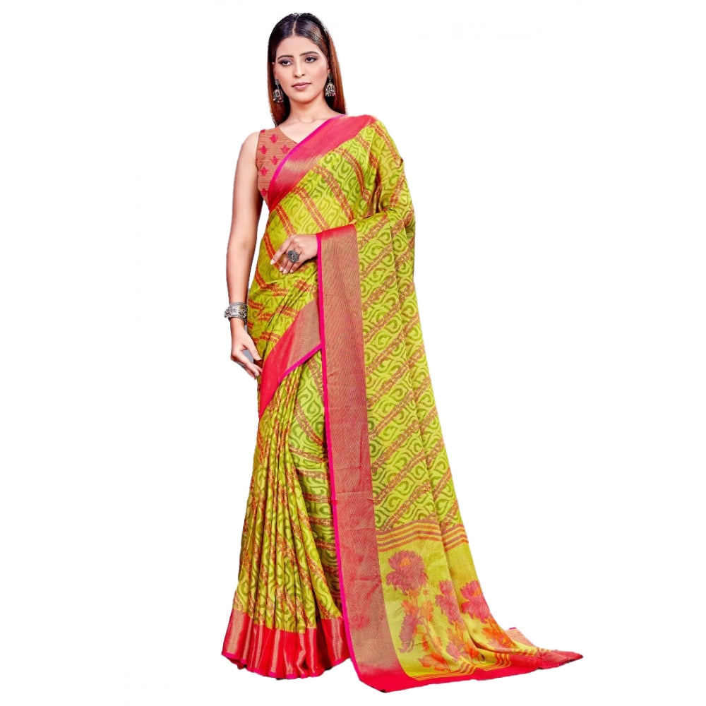 Ranili Viscose Rayon Printed Saree With Unstitched Blouse