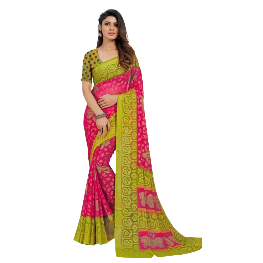Ranili Viscose Rayon Printed Saree With Unstitched Blouse