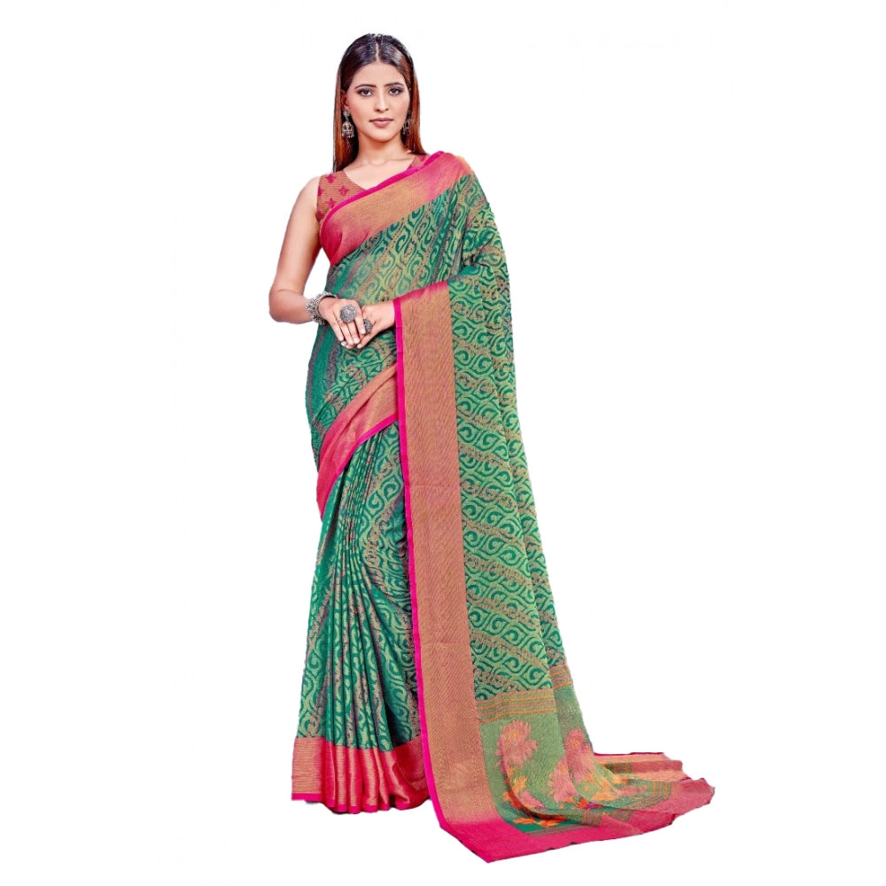 Ranili Viscose Rayon Printed Saree With Unstitched Blouse
