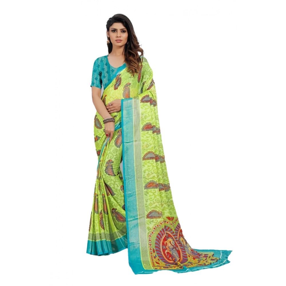 Ranili Viscose Rayon Printed Saree With Unstitched Blouse