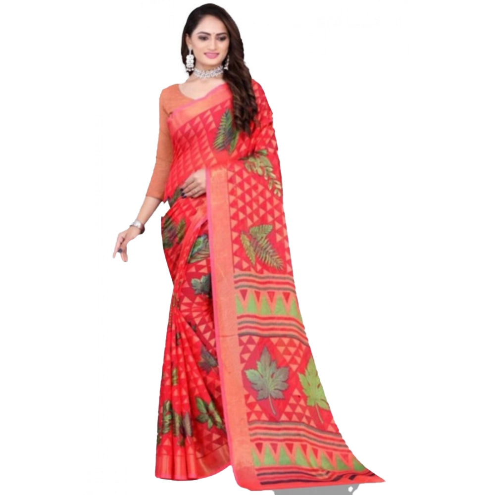 Ranili Viscose Rayon Printed Saree With Unstitched Blouse