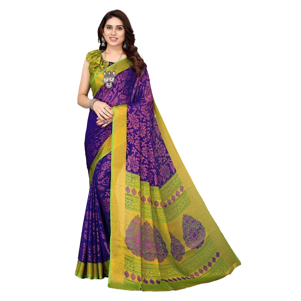 Ranili Viscose Rayon Printed Saree With Unstitched Blouse