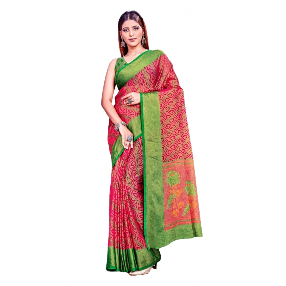 Ranili Viscose Rayon Printed Saree With Unstitched Blouse
