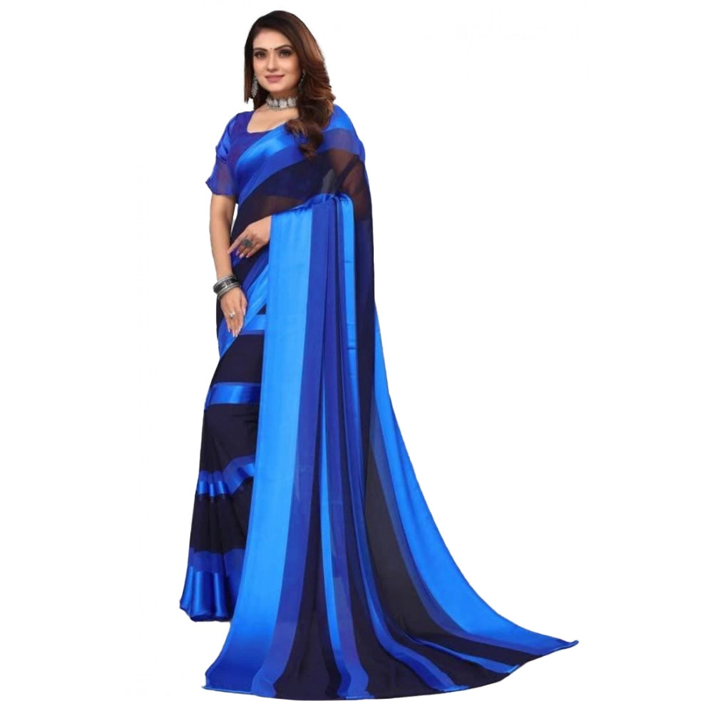 Ranili Satin Patta Printed Saree With Unstitched Blouse