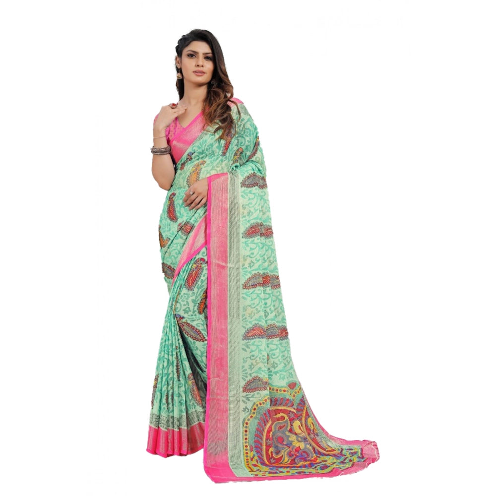 Ranili Viscose Rayon Printed Saree With Unstitched Blouse