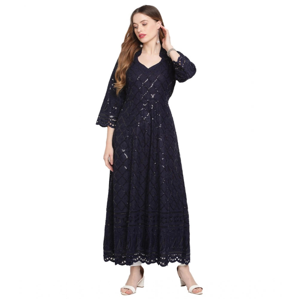 Ranili Casual 3/4th Sleeve Embroidered Cotton Kurti