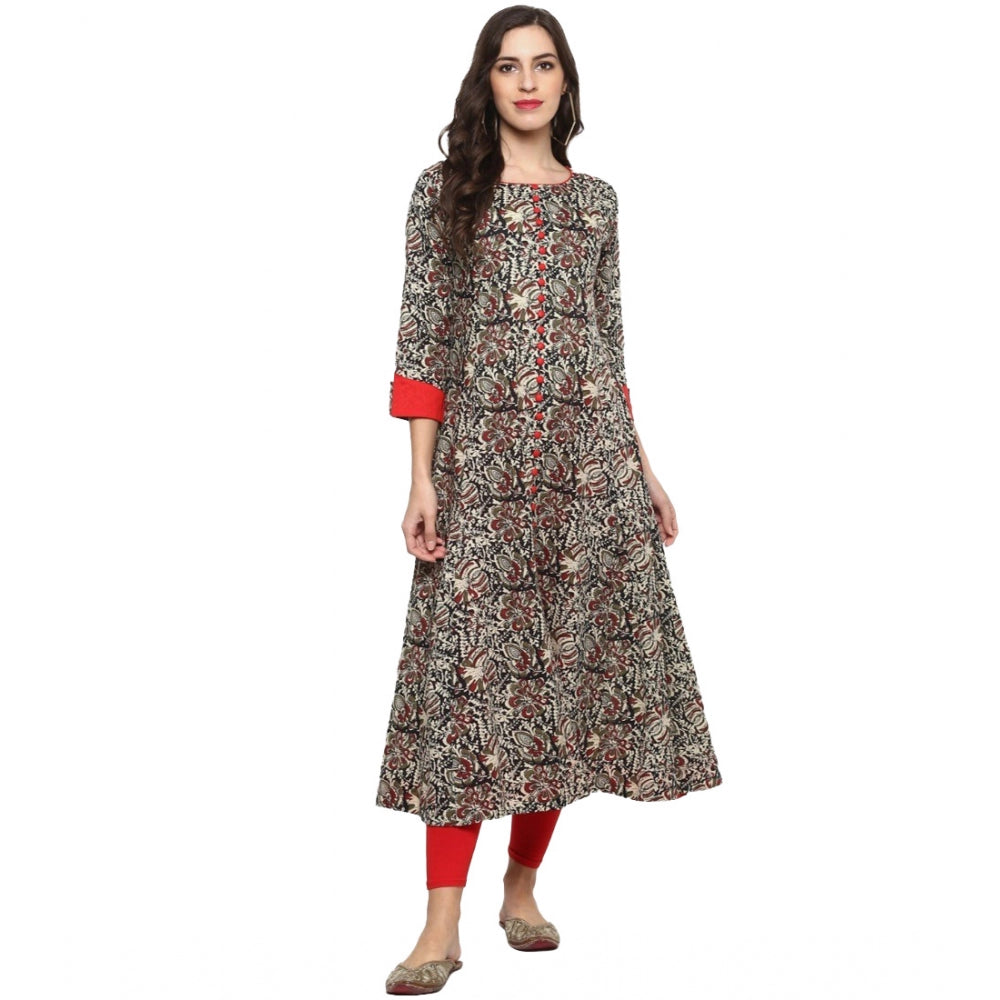 Ranili Casual 3/4 Th Sleeve Printed Cotton Kurti