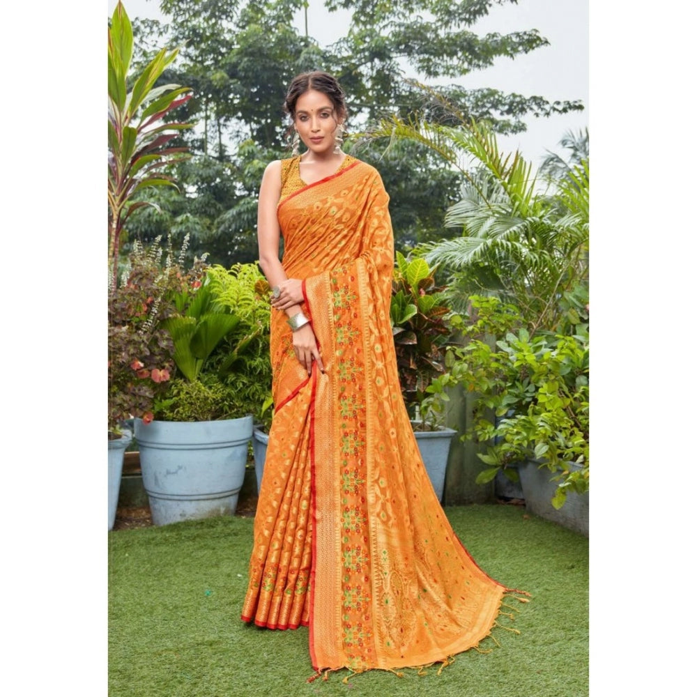 Ranili organza Printed Saree With Unstitched Blouse