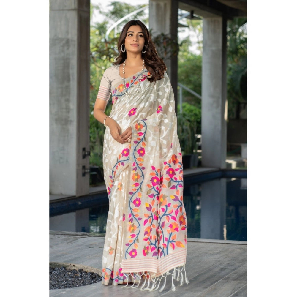 Ranili cotton Printed Saree With Unstitched Blouse