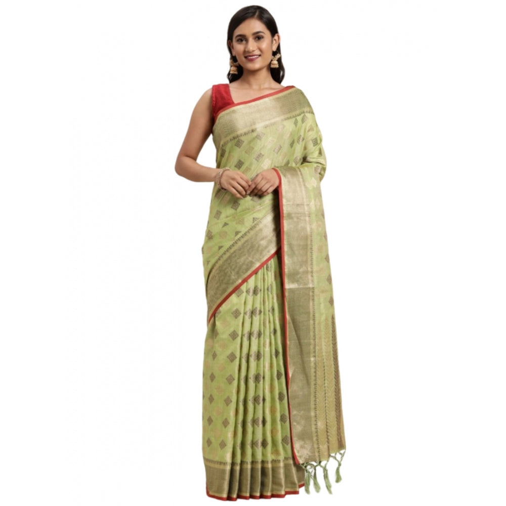 Ranili chanderi Cotton Printed Saree With Unstitched Blouse