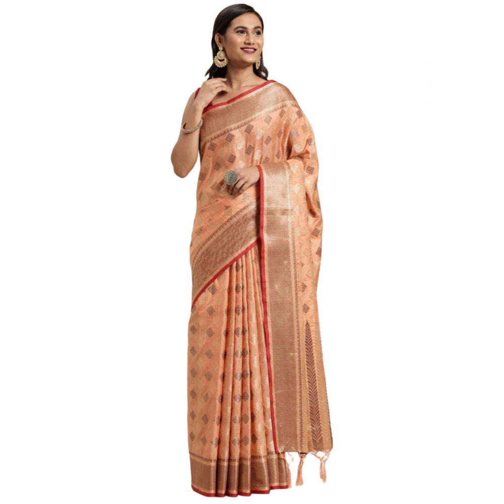 Ranili chanderi Cotton Printed Saree With Unstitched Blouse
