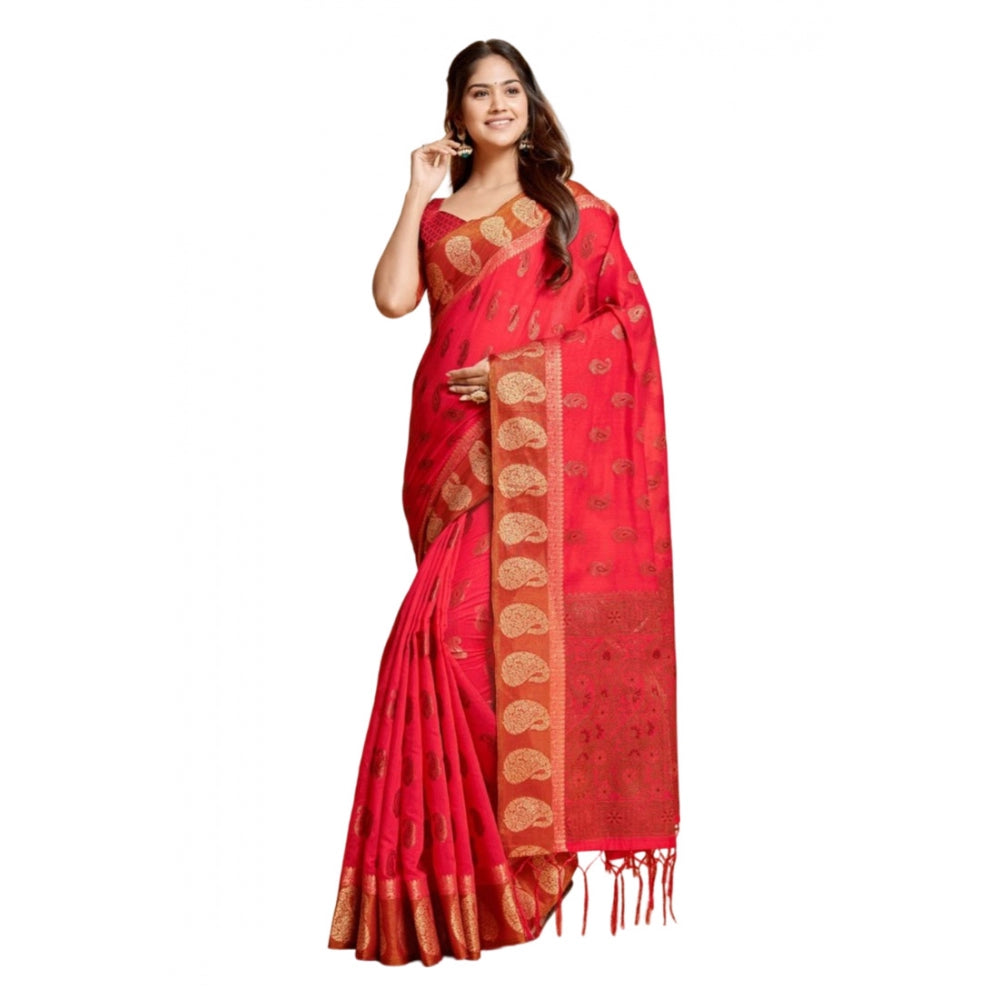 Ranili chanderi Cotton Printed Saree With Unstitched Blouse
