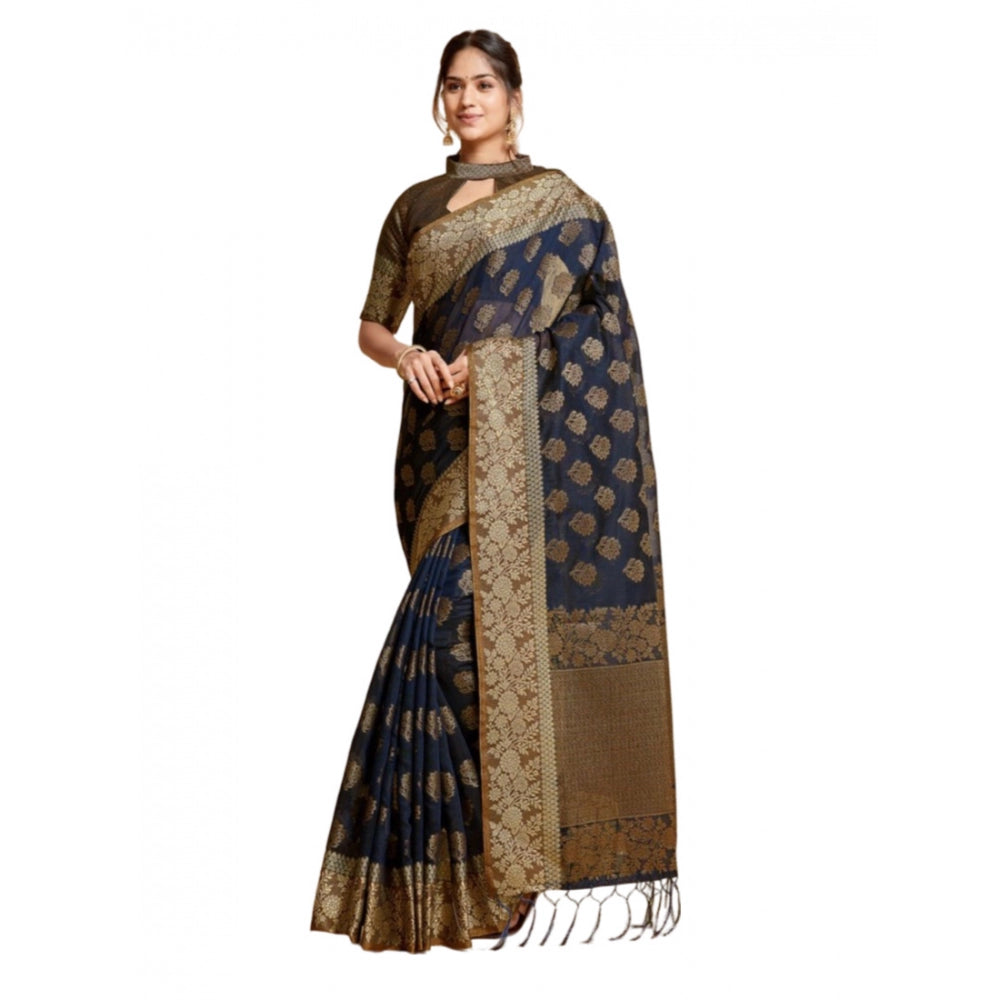 Ranili chanderi Cotton Printed Saree With Unstitched Blouse