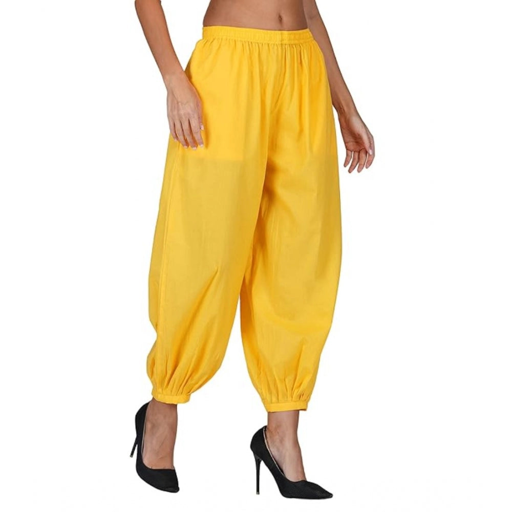 Ranili Casual Cotton Cambric Solid Elastic Waist Patiala Harem Pants
