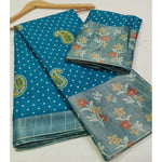 Ranili Cotton Silk Printed Saree With Unstitched Blouse