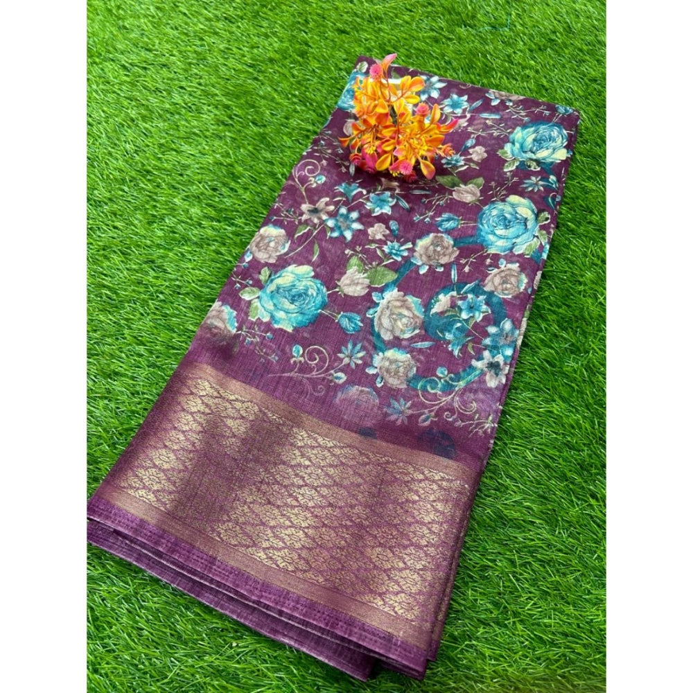 Ranili Cotton Printed Saree With Unstitched Blouse