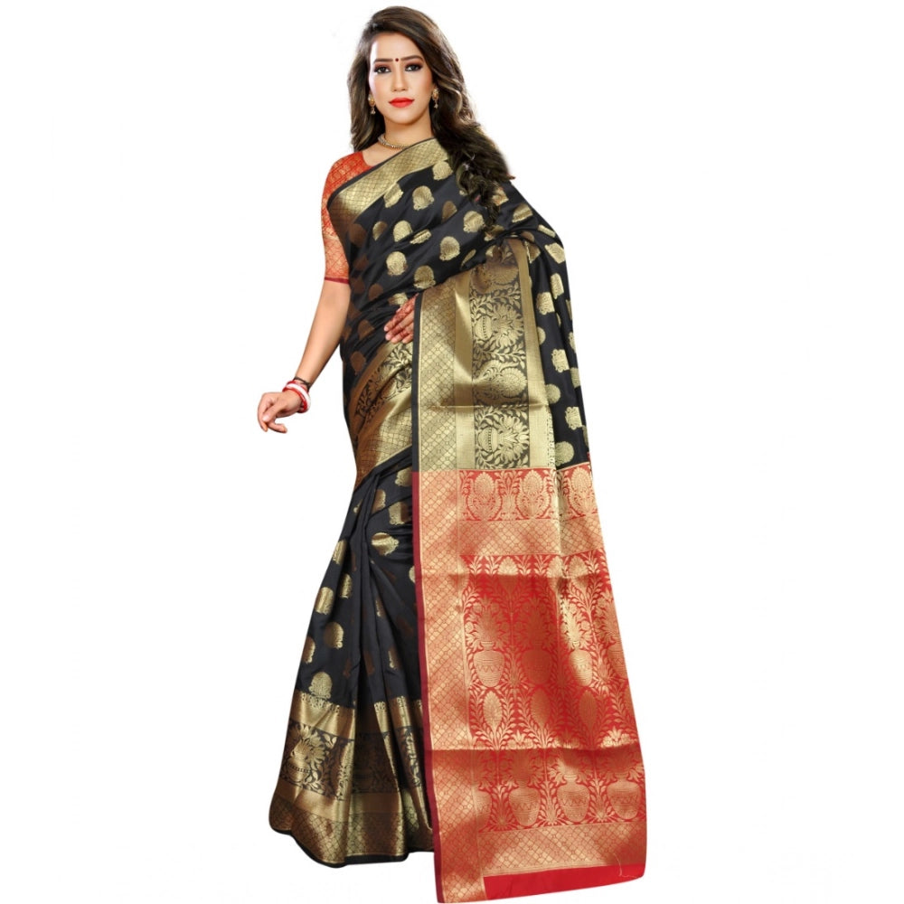 Ranili Jacquard Woven Saree With Unstitched Blouse 5.5mtr