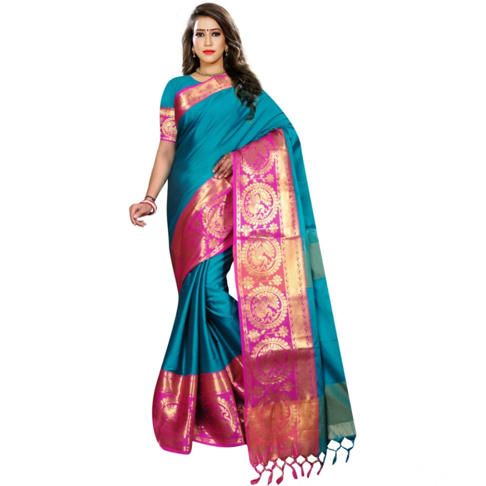 Ranili Jacquard Woven Saree With Unstitched Blouse 5.5mtr