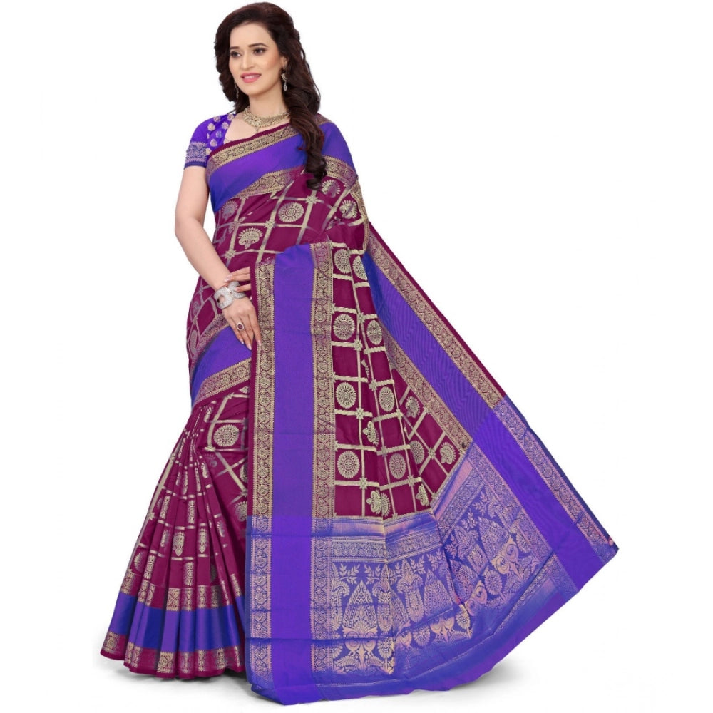 Ranili Jacquard Woven Saree With Unstitched Blouse 5.5mtr