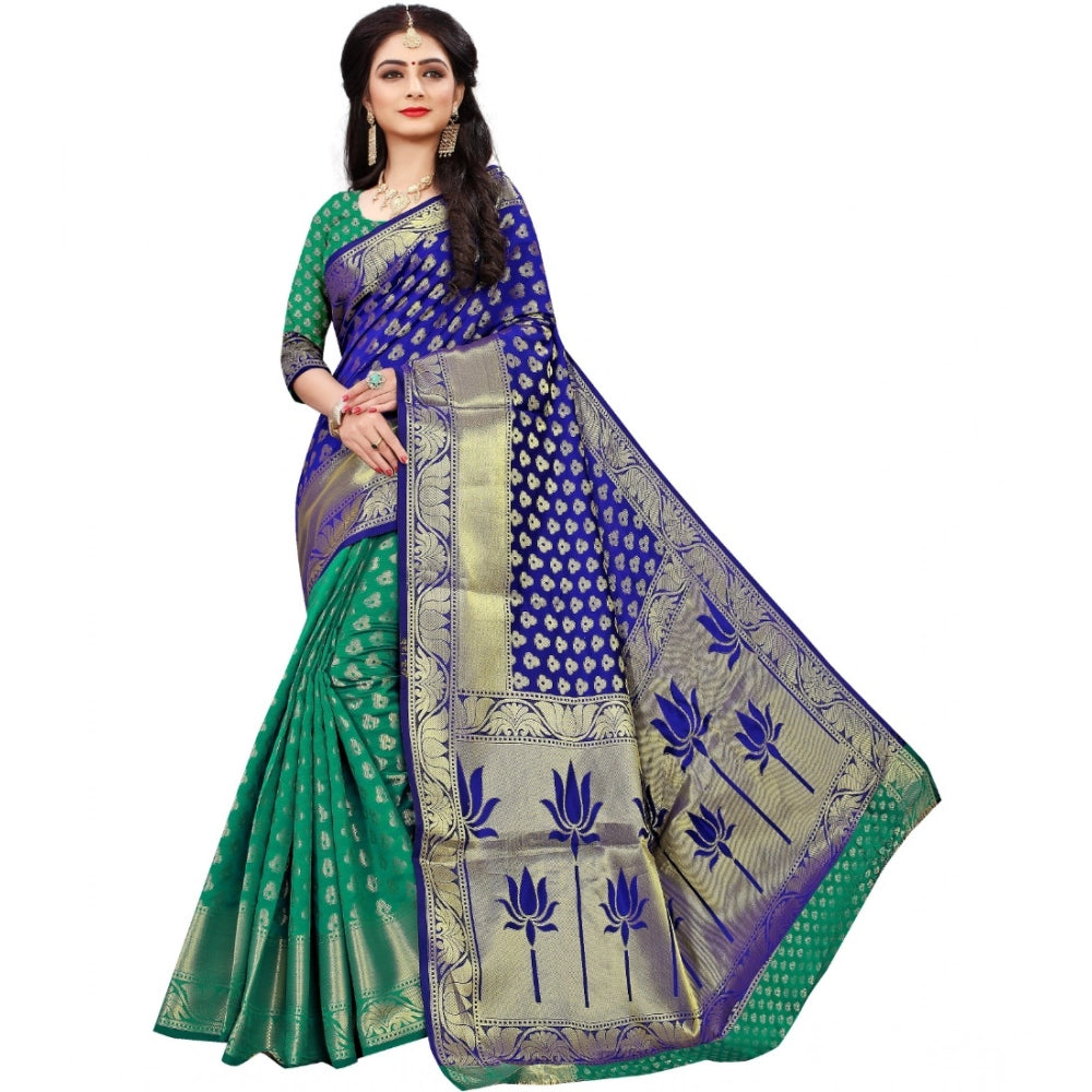 Ranili Jacquard Woven Saree With Unstitched Blouse 5.5mtr