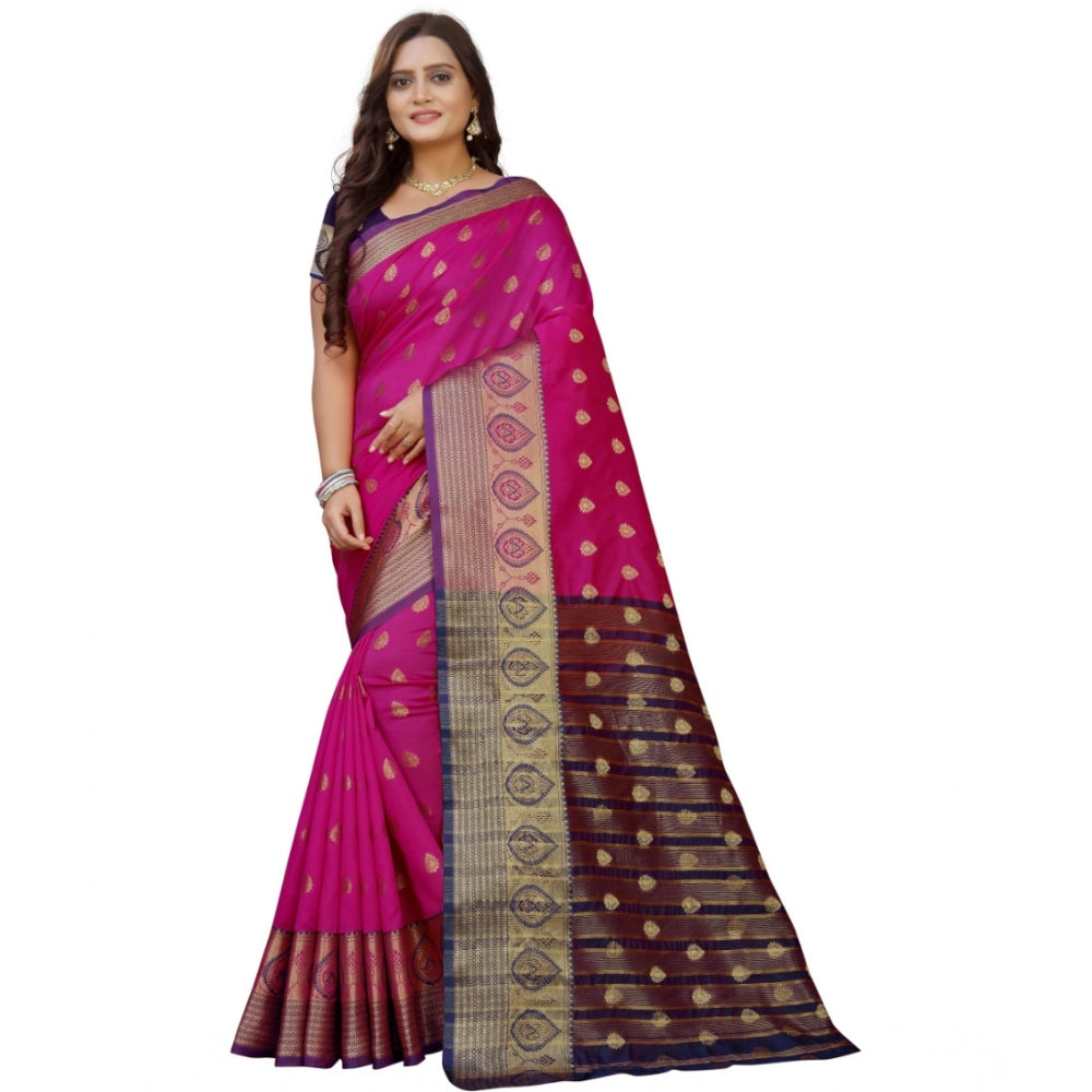 Ranili Silk Blend Woven Saree With Unstitched Blouse 5.5mtr
