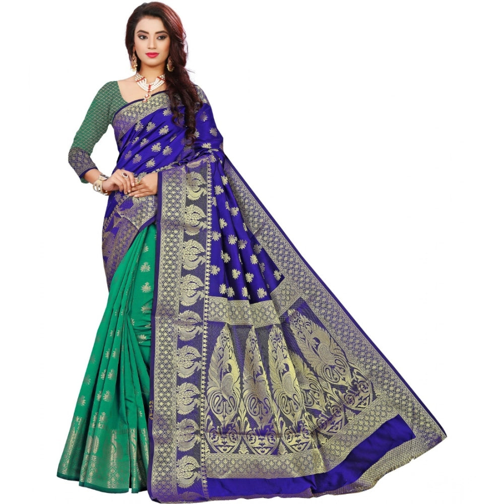 Ranili Jacquard Woven Saree With Unstitched Blouse 5.5mtr
