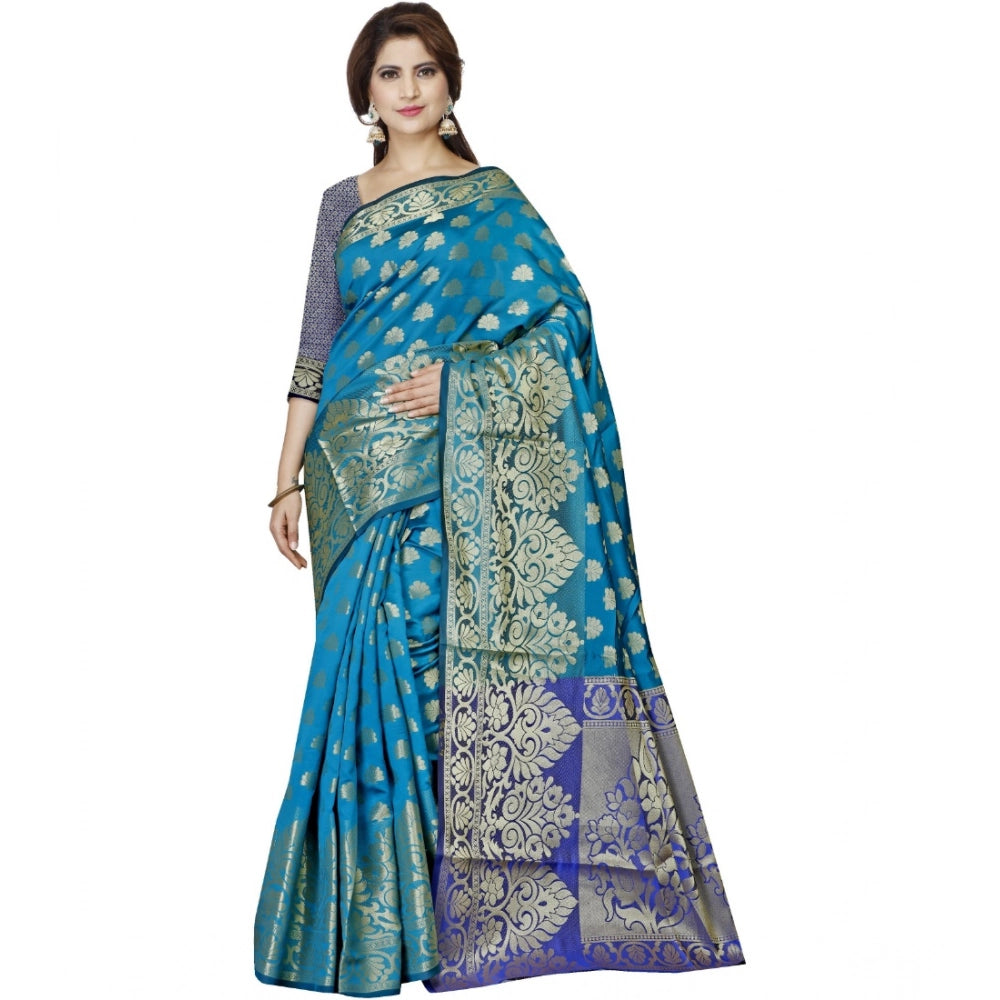 Ranili Jacquard Woven Saree With Unstitched Blouse 5.5mtr