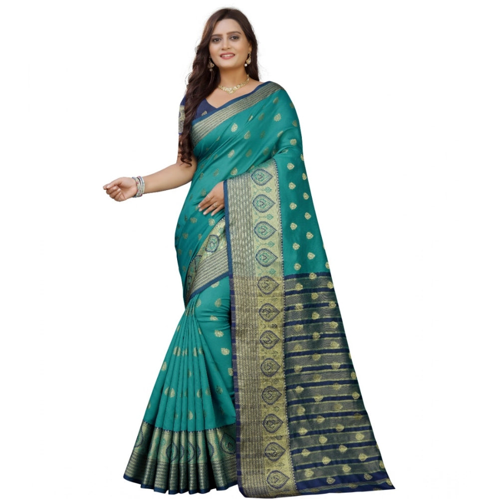 Ranili Silk Blend Woven Saree With Unstitched Blouse 5.5mtr
