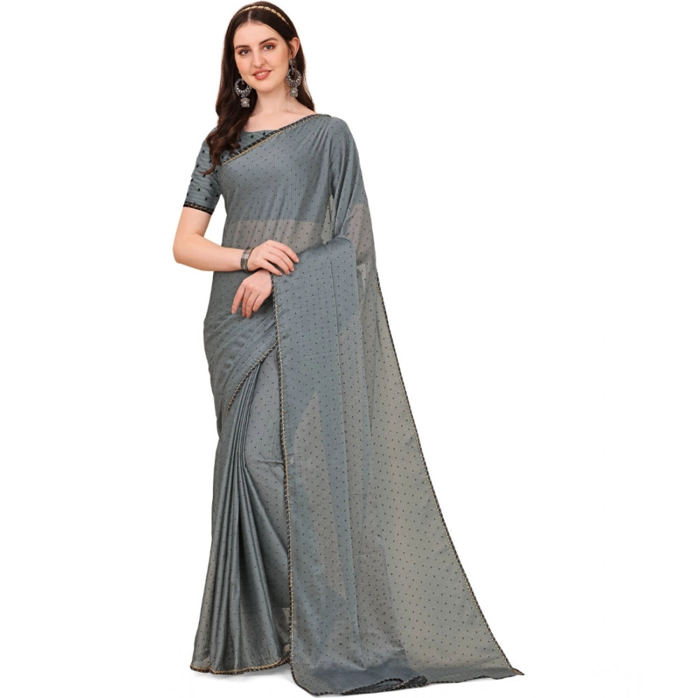 Ranili Silk Blend Embellished Saree With Unstitched Blouse 5.5mtr