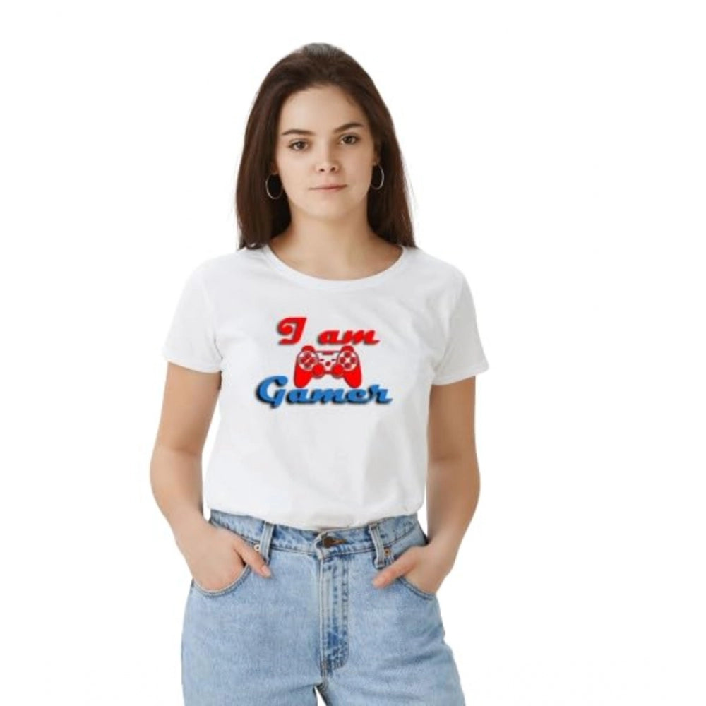 Ranili Polyester Solid Printed Round Neck Half Sleeve T-shirt