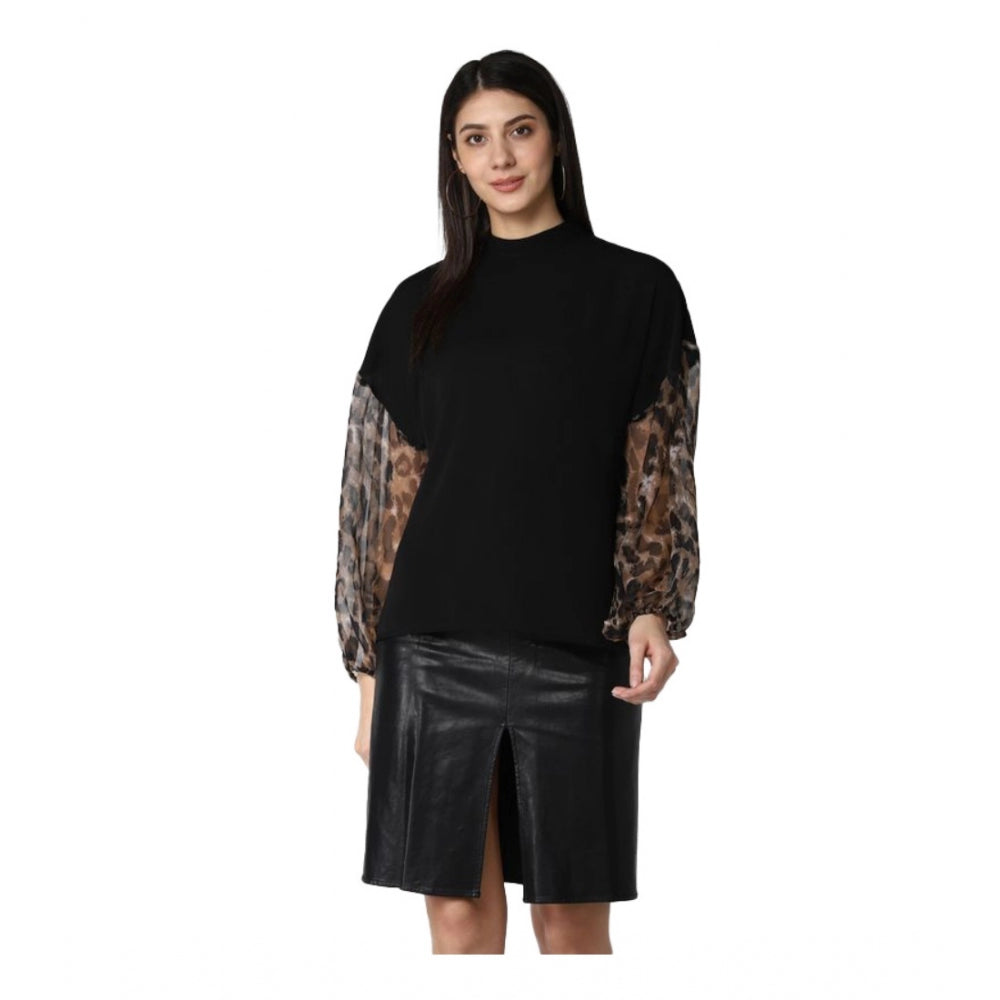 Ranili Polyester Animal Print Long Sleeves Top