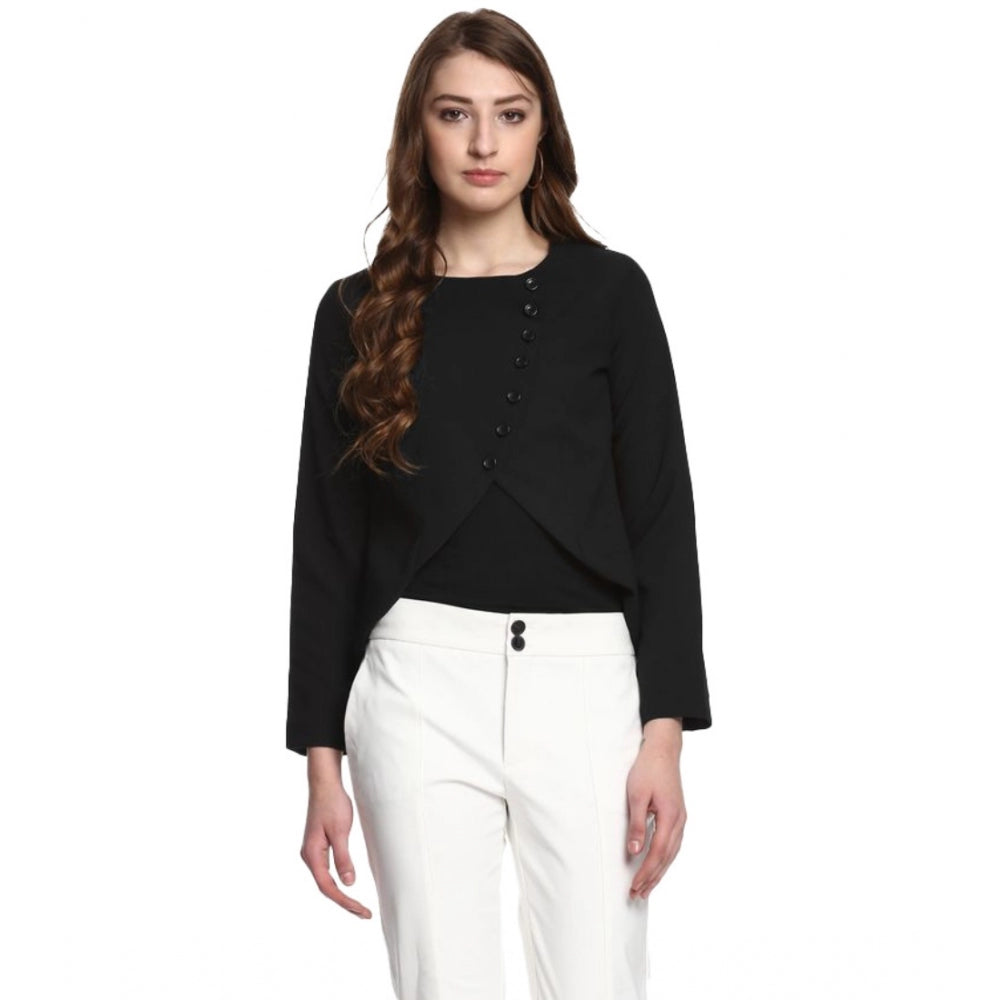 Ranili Polyester Diagonal Cut Long Sleeves Blazer