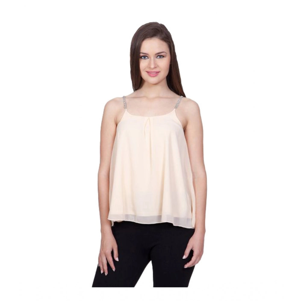 Ranili Polyester Solid Shoulder Straps Regular Top