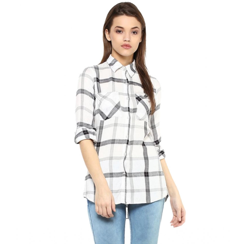Ranili Rayon Checkered Long Sleeves Standard Length Shirt
