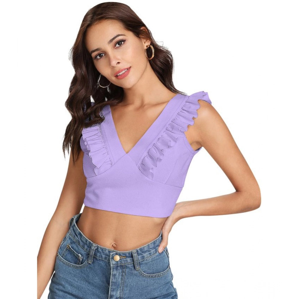 Ranili Polyester Solid Sleeveless Shoulder Straps Top