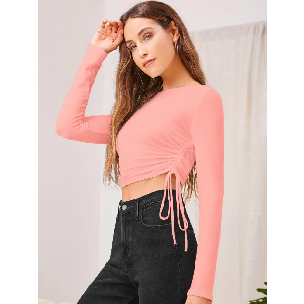 Ranili Polyester Solid Round Neck Full Sleeve Top