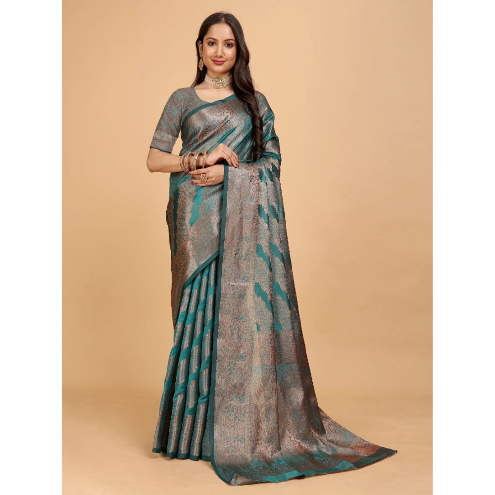 Ranili Organza Woven Saree With Unstitched Blouse