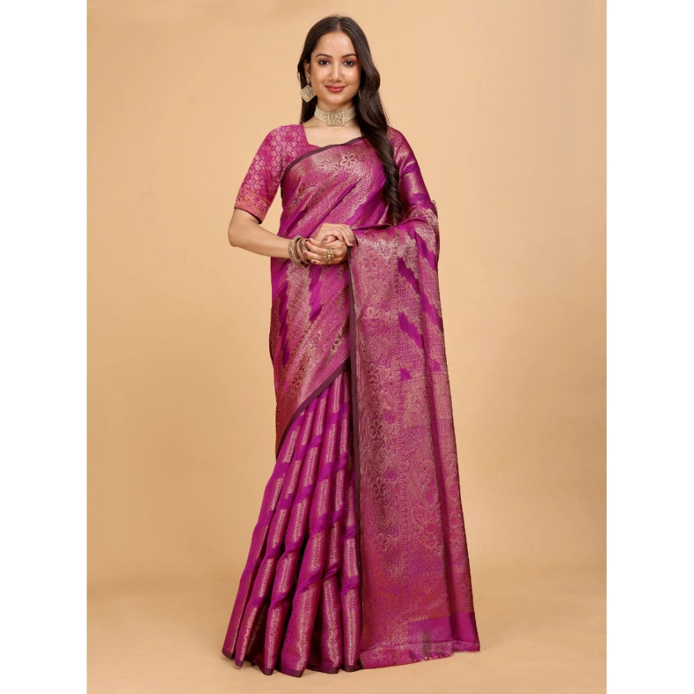 Ranili Organza Woven Saree With Unstitched Blouse