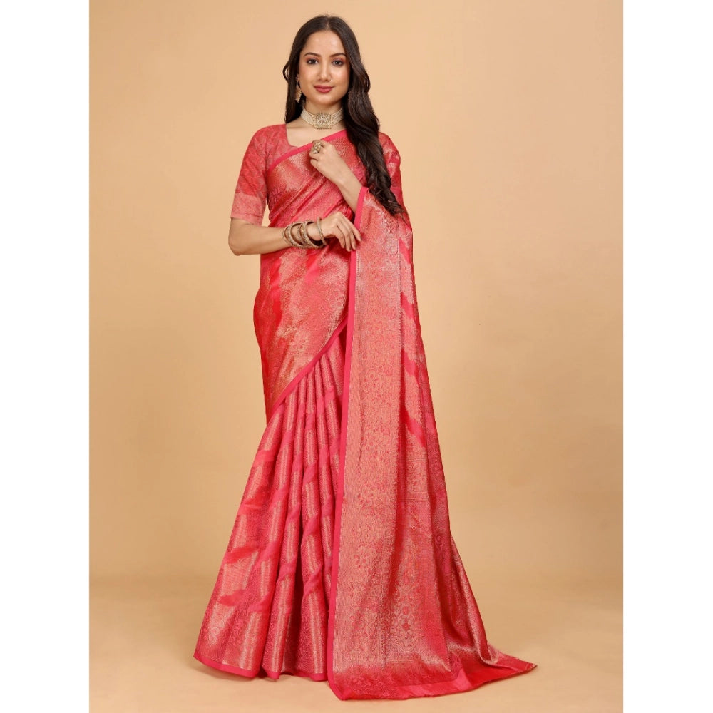Ranili Organza Woven Saree With Unstitched Blouse