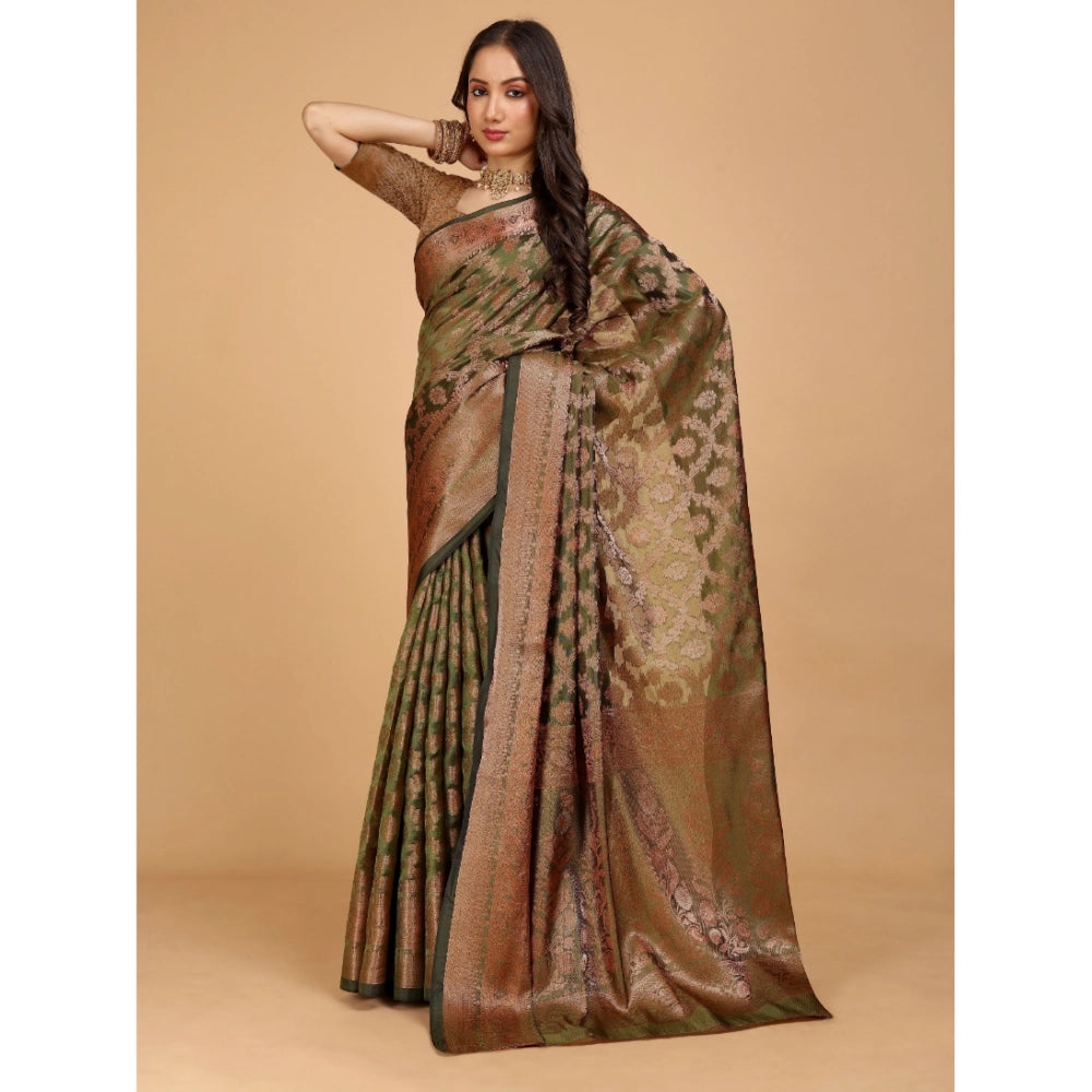 Ranili Organza Woven Saree With Unstitched Blouse