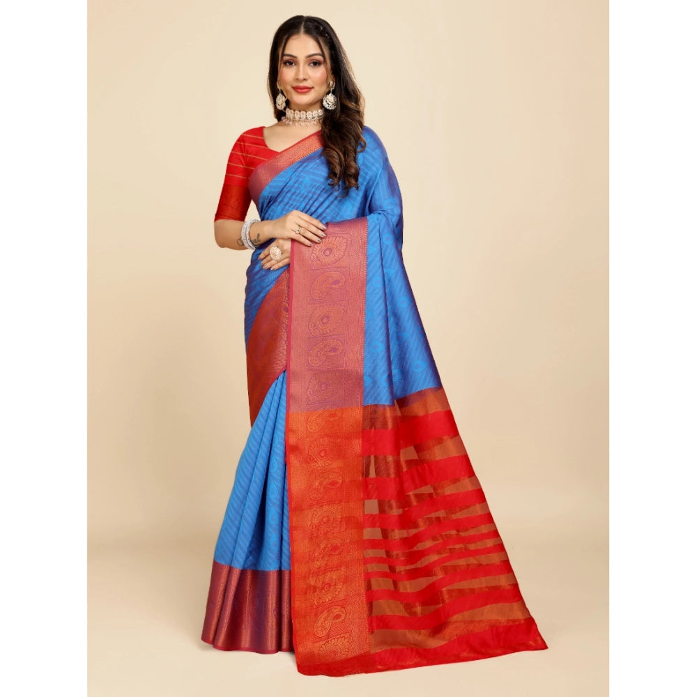 Ranili Organza Woven Saree With Unstitched Blouse