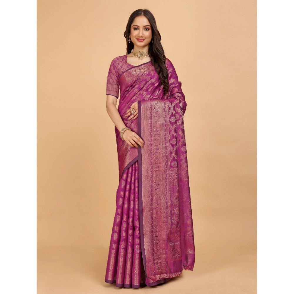 Ranili Organza Woven Saree With Unstitched Blouse