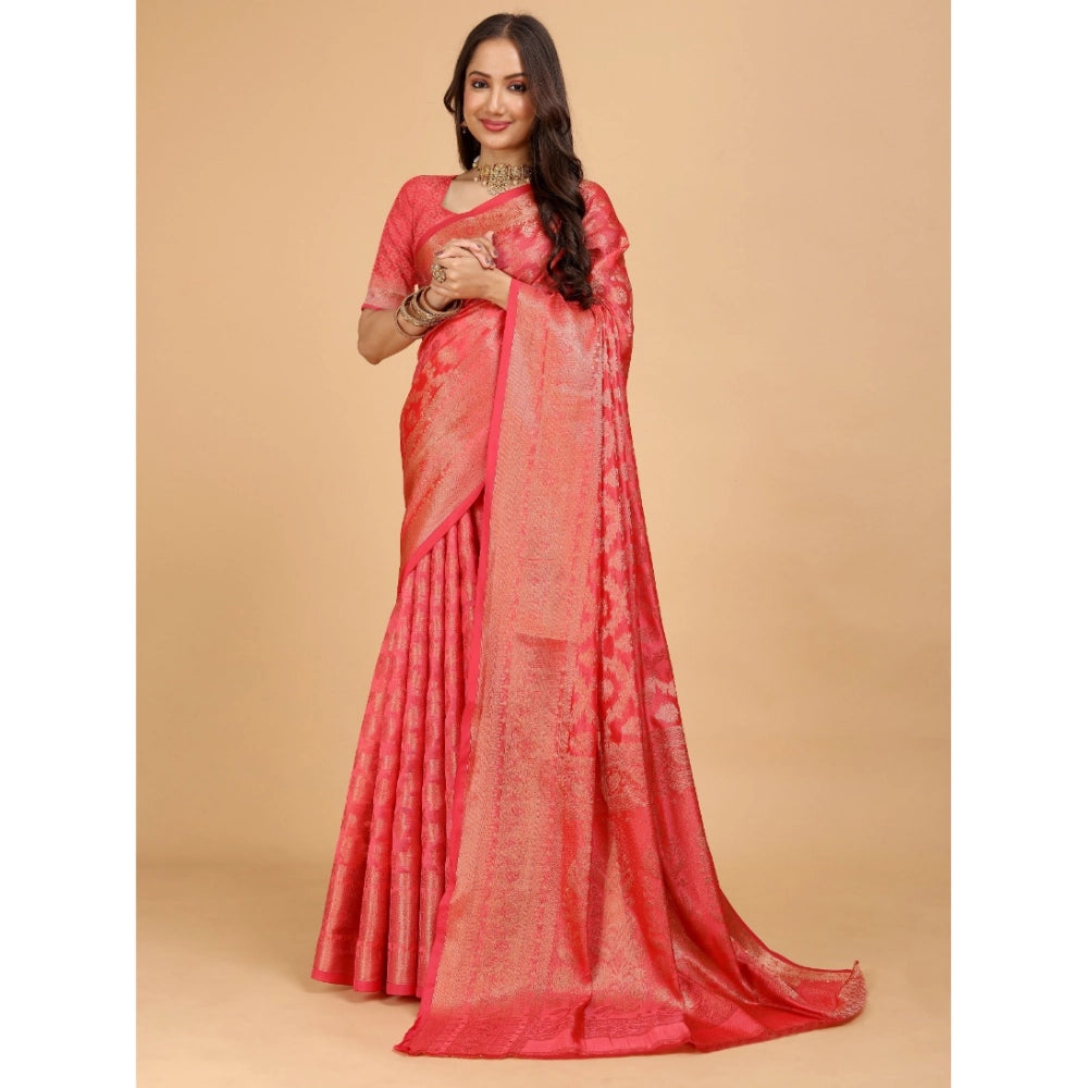 Ranili Organza Woven Saree With Unstitched Blouse